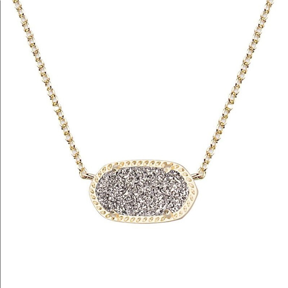 Kendra Scott NWT Elisa Platinum Drusy Necklace